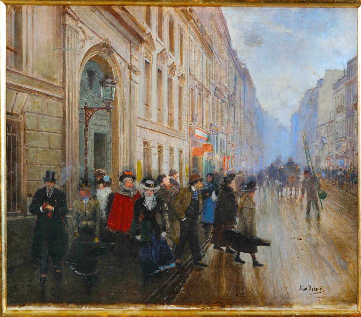 Students Leaving the Conservatoire, the Music Academy in Paris by Jean Beraud