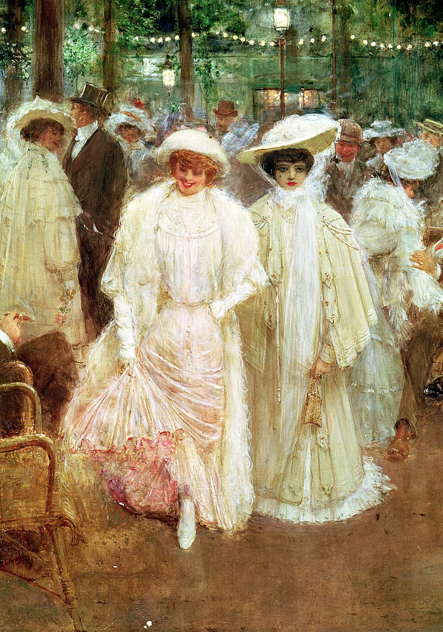 The Gardens of Paris, or The Beauties of the Night, 1905 (detail) by Jean Beraud