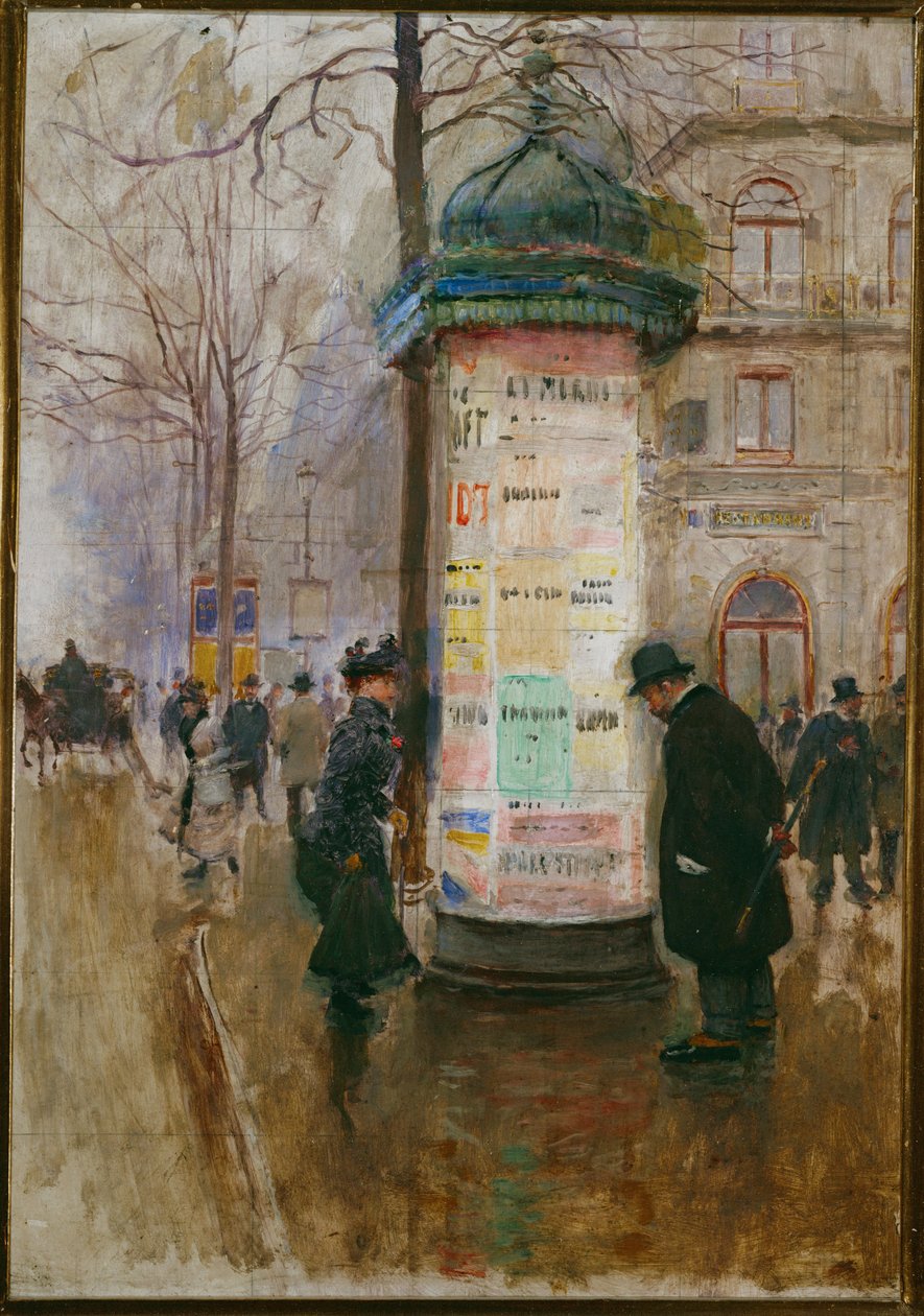 The Morris Kiosk - Advertising Pillar in Paris by Jean Beraud
