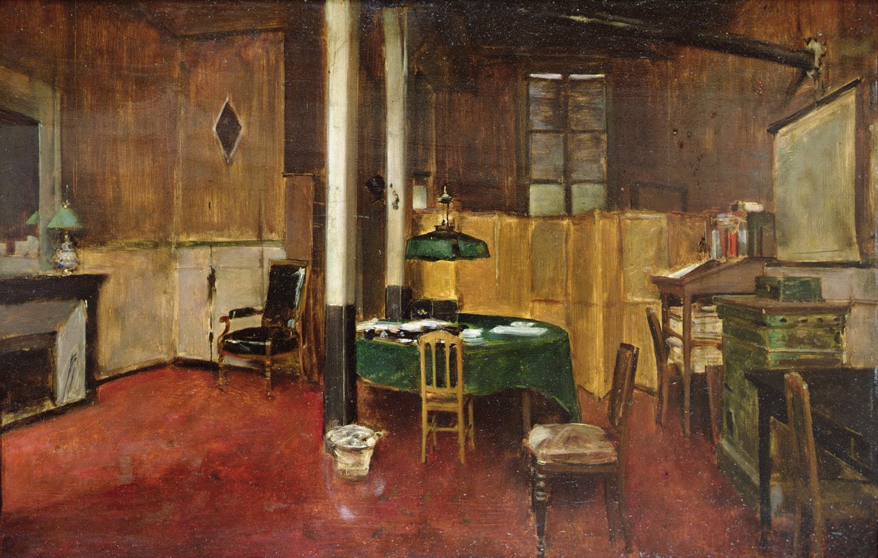 The Newsroom of Hansard, c.1889 by Jean Beraud