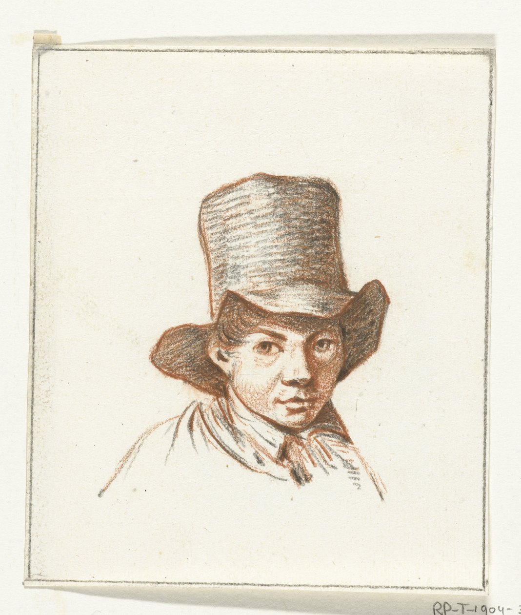 Head of a boy with a high hat by Jean Bernard