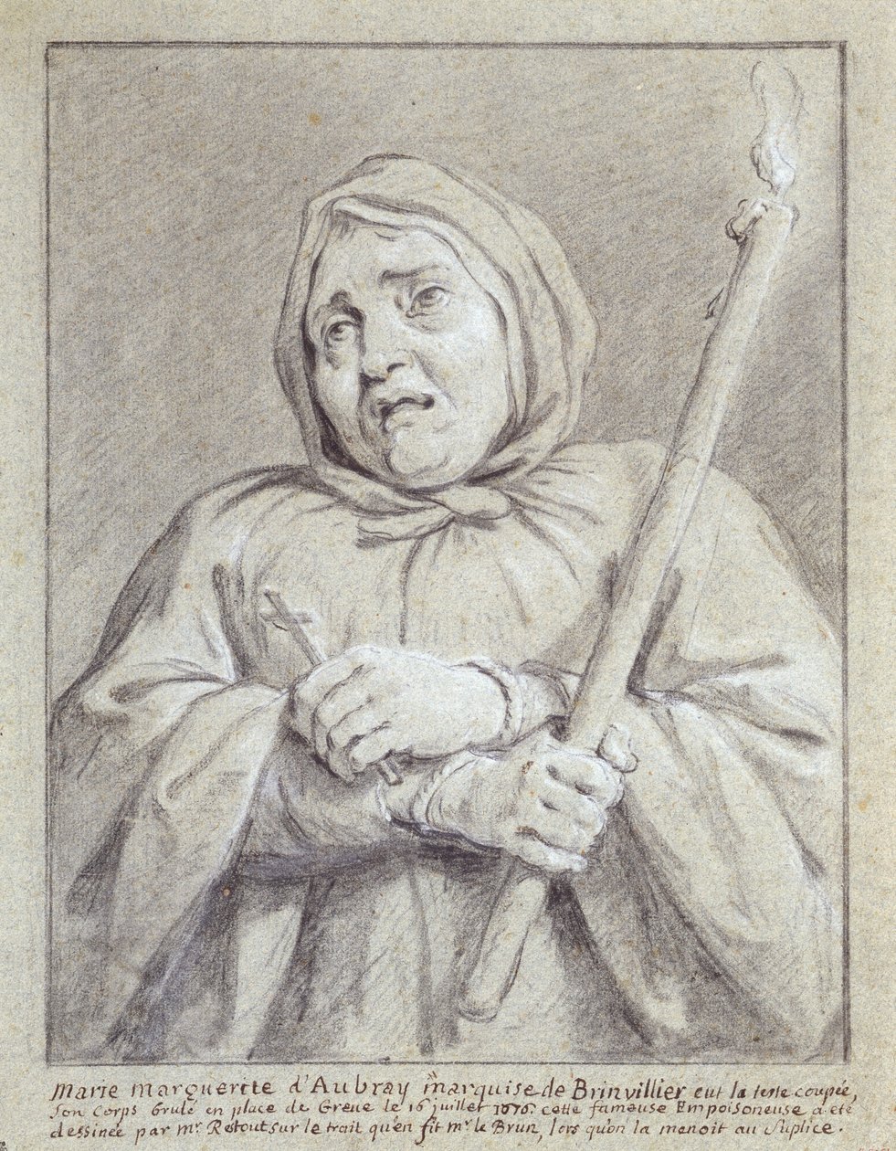 The Marquise de Brinvilliers on the way to her death by Jean Bernard Restout