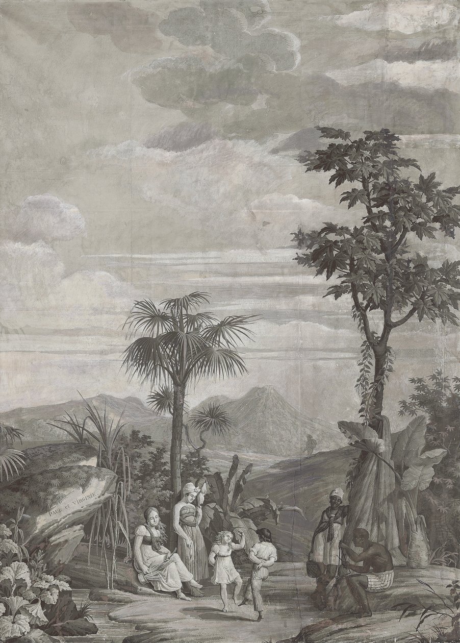 The Children Dance, Wallpaper Panel from the Series Paul et Virginie, by Dufour & Cie, c.1823 by Jean Broc