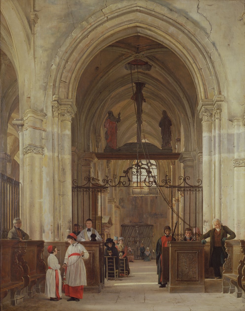 Interior of the Church of St. Prix, Valle de Montmorency by Jean Bruno Gassies