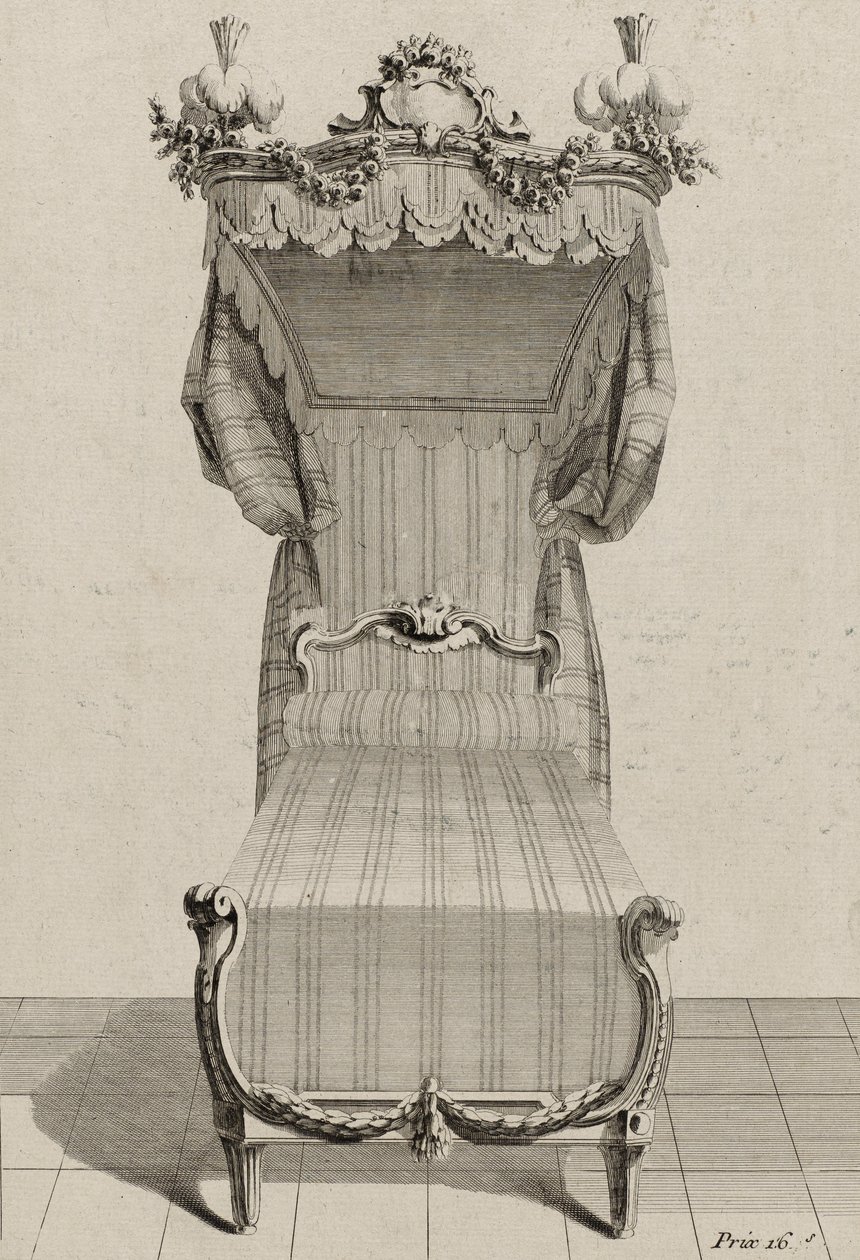 Lit à la Française, published mid-1770s by Jean Charles (after) Delafosse