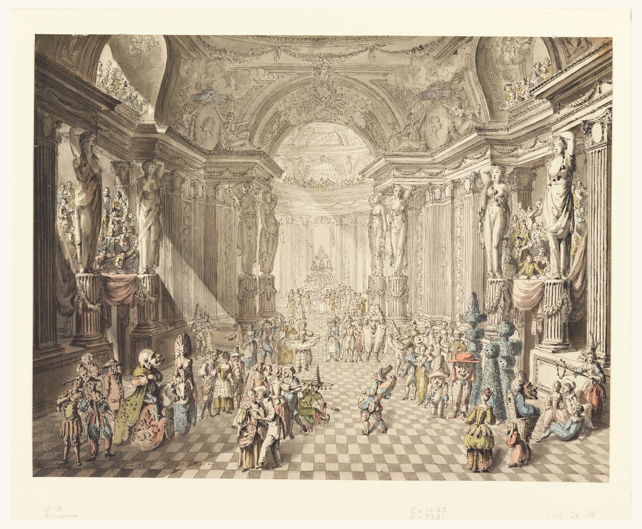 View of Masquerade Ball, 1770–80 by Jean Charles Delafosse