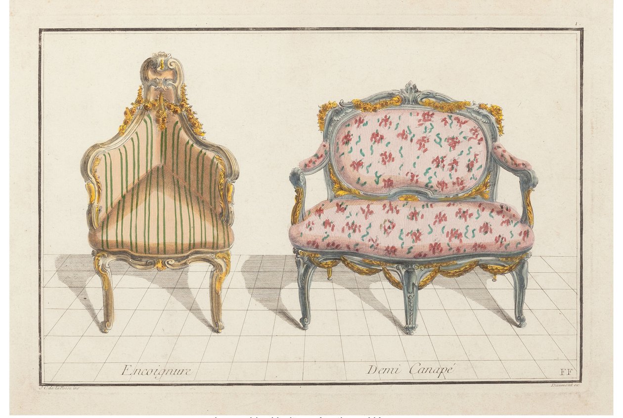 Encoignure, Demi Canapé. Nouvelle Iconologie Historique ou Attributes Hierogliphyques by Jean Charles Delafosse