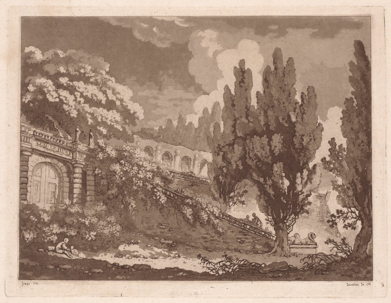 Stairs in an Italian Garden by Jean Claude Richard Saint Non