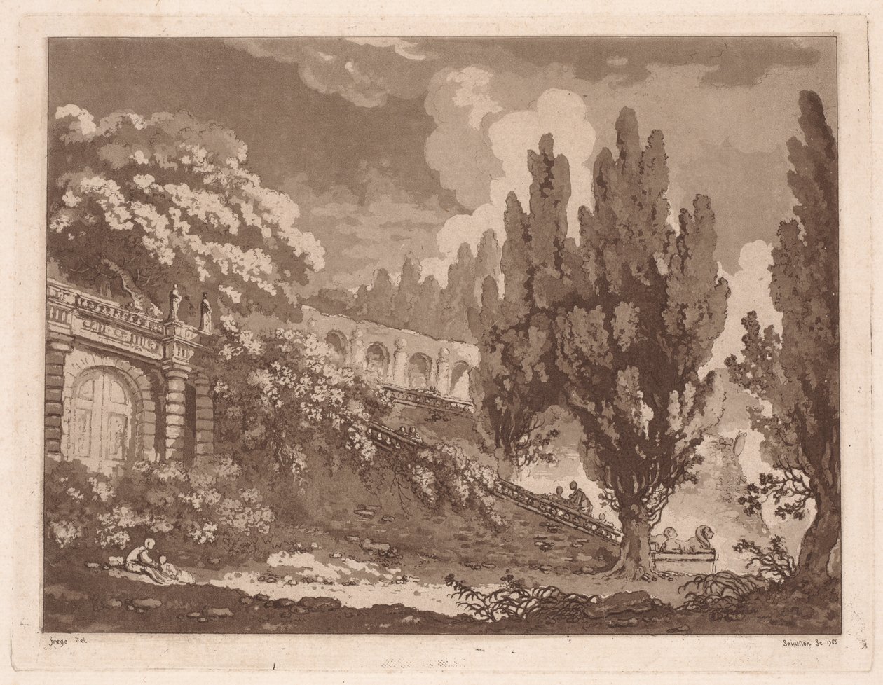 Stairs in an Italian Garden by Jean Claude Richard Saint Non