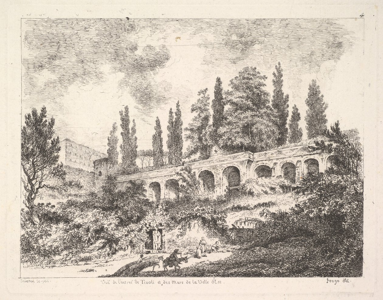 View of the Entrance to Tivoli and the Walls of the Villa d