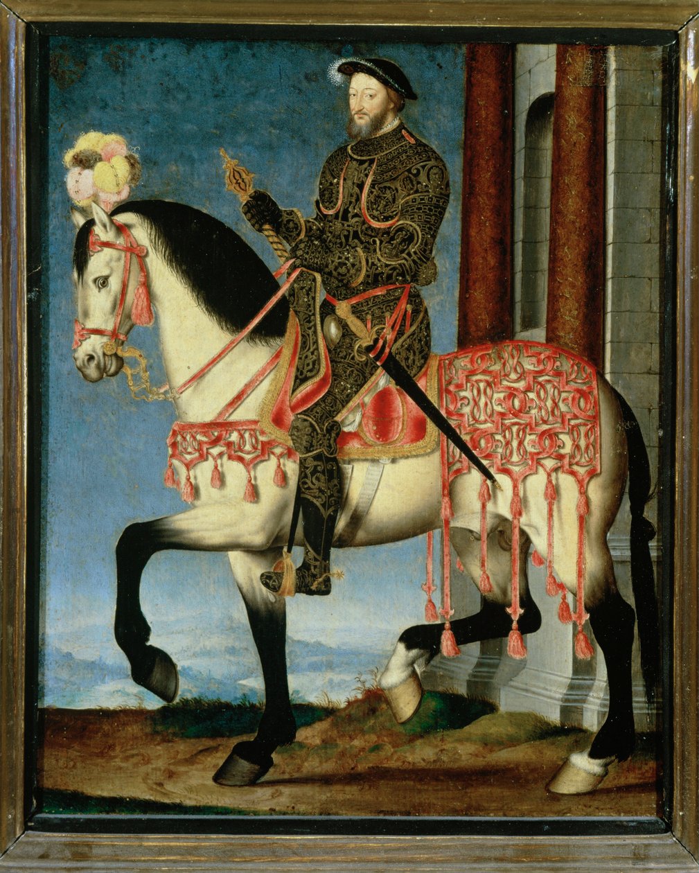 Equestrian portrait of Francois I of France by Jean Clouet