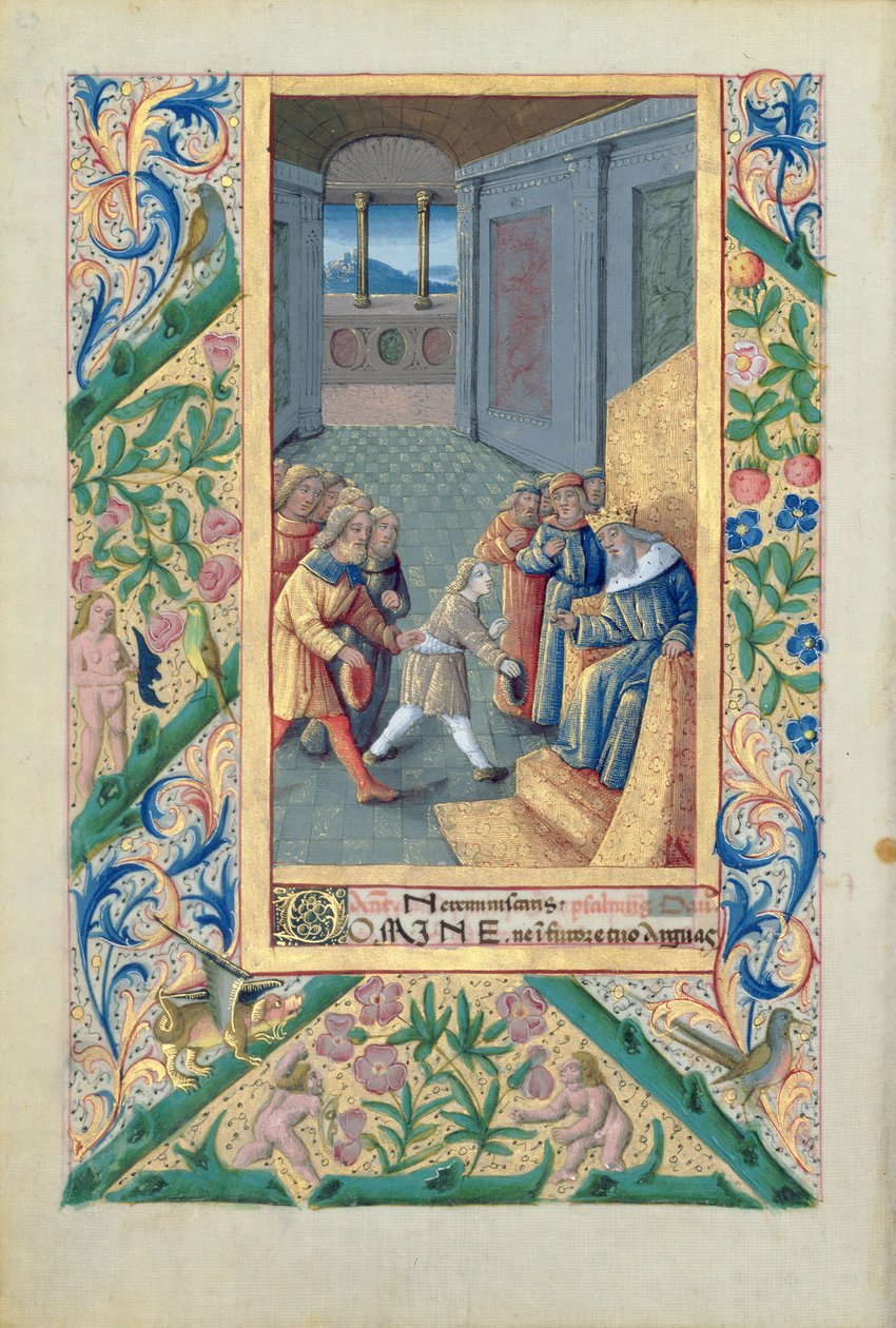 David Being Sent to Saul, from the 'Book of Hours of Louis d'Orleans'