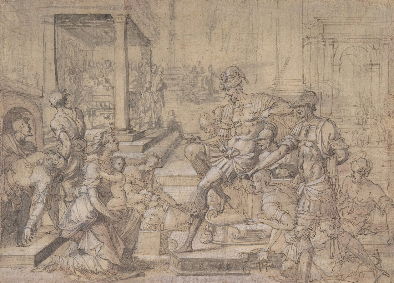 Amya Petitioning Faustus for the Custody of Saint Mamas, ca. 1543 by Jean Cousin