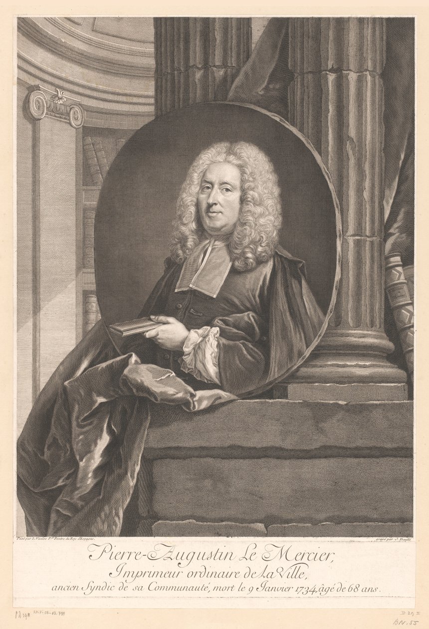 Portrait of Pierre-Augustin Le Mercier by Jean Daullé