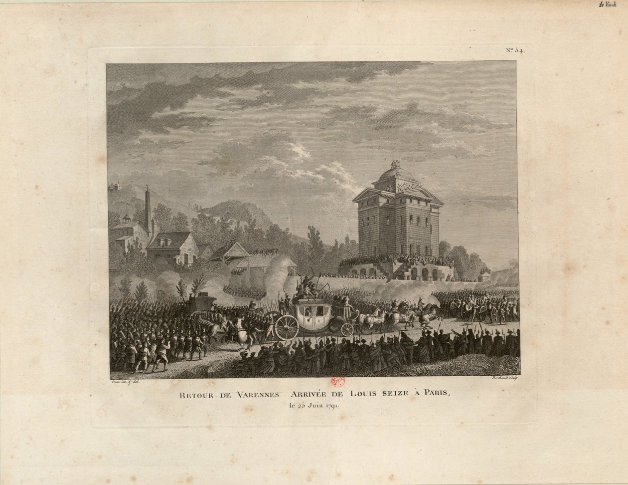 Return from Varennes, Arrival of Louis Capet in Paris by Jean Duplessis Bertaux