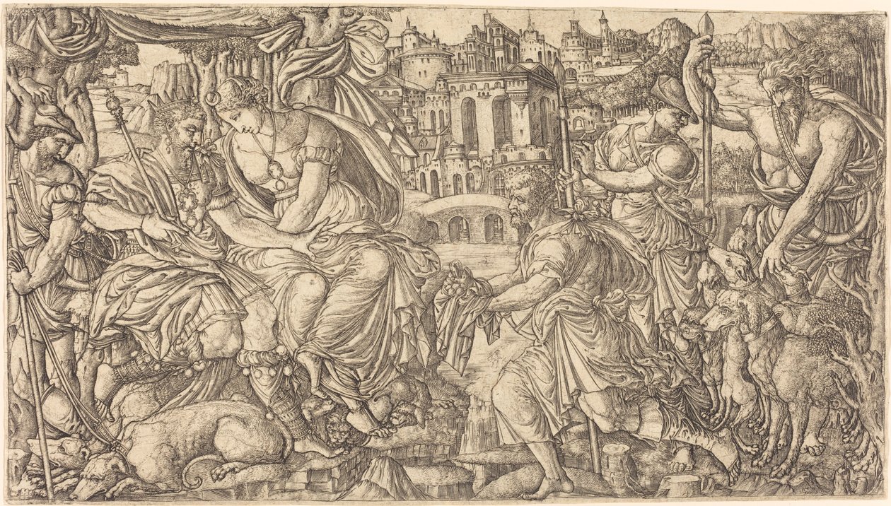 A King and Diana Receiving Huntsmen by Jean Duvet