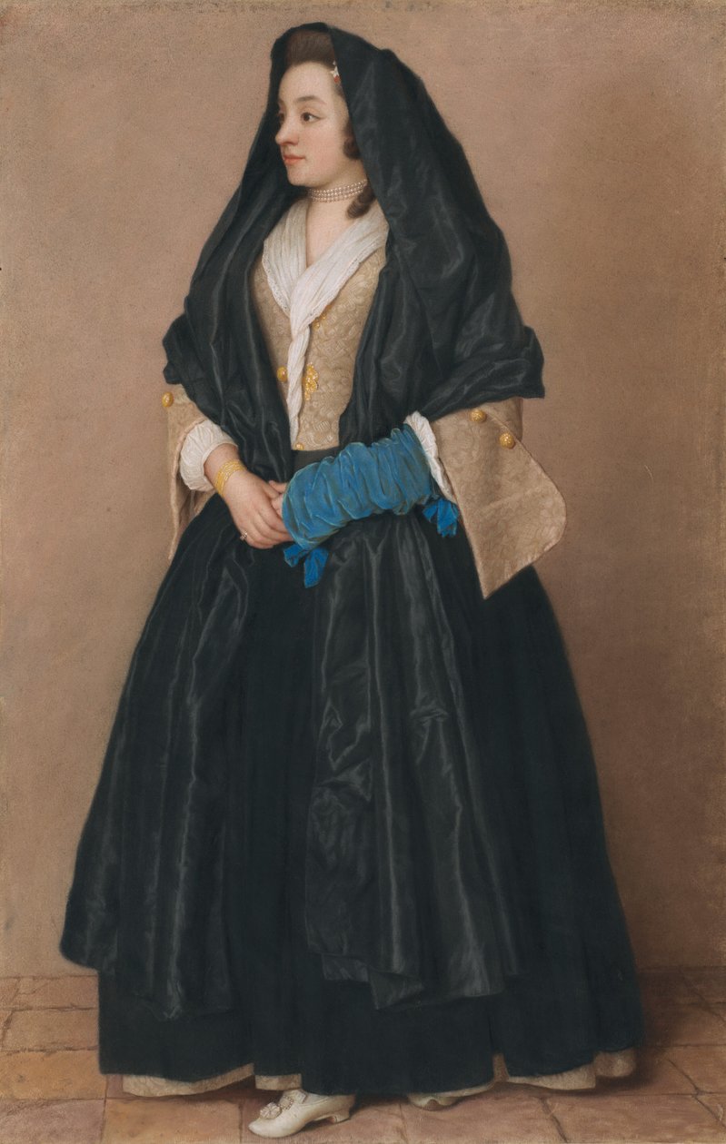 An Elegant Young Woman in Maltese Costume by Jean Étienne Liotard