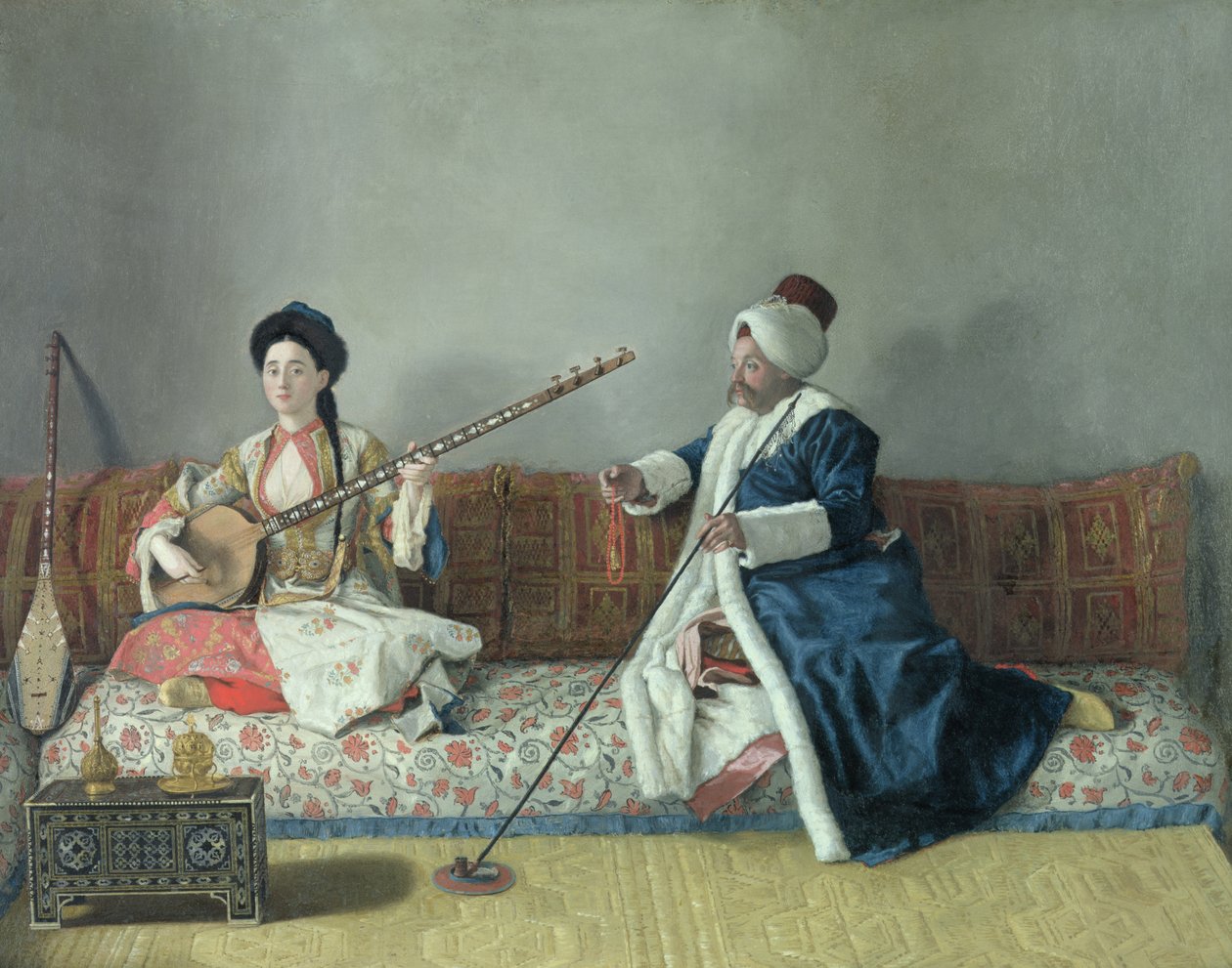 Monsieur Levett and Mademoiselle Helene Glavany in Turkish Costumes by Jean Étienne Liotard