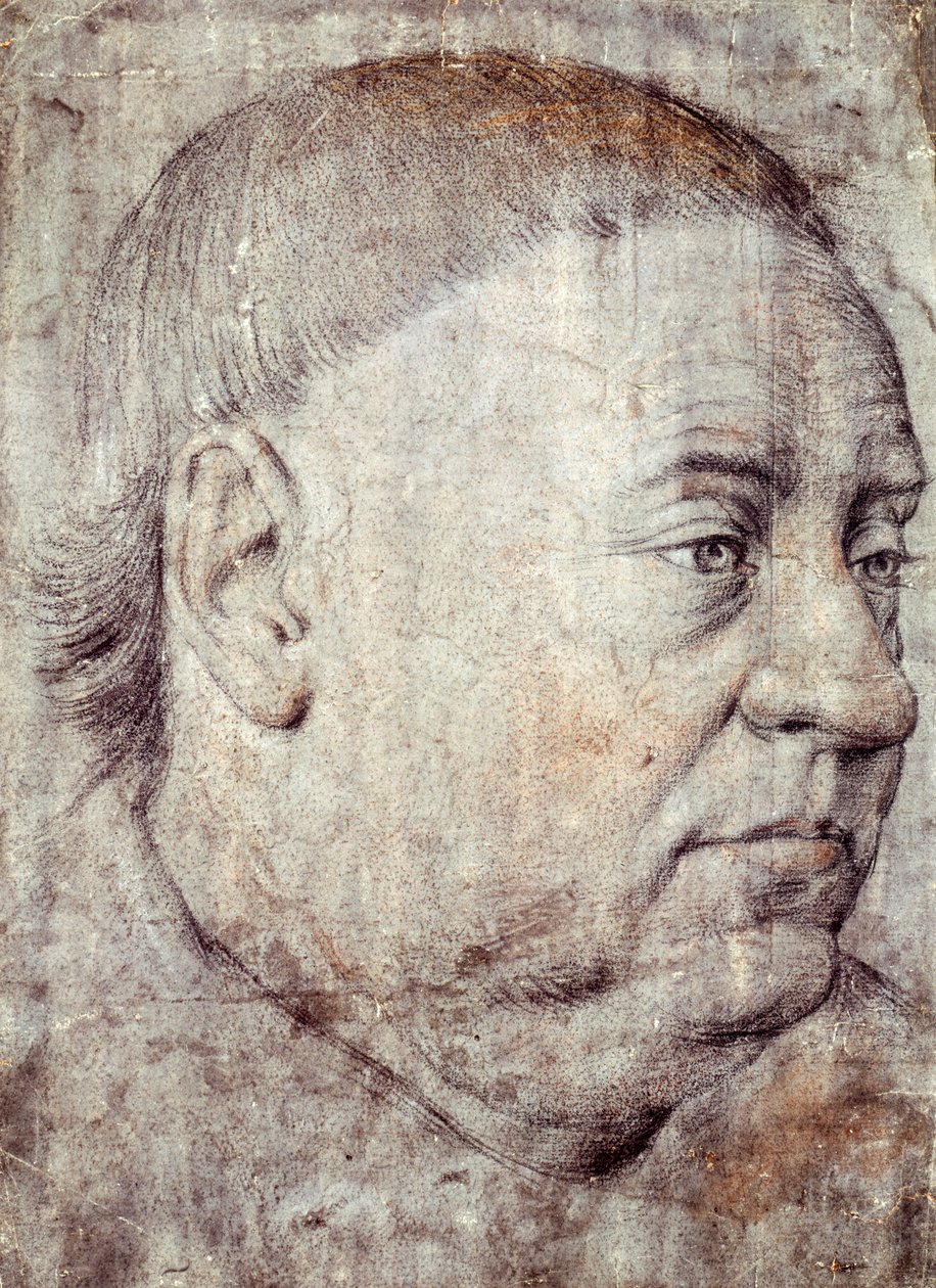 Drawing for Portrait of Guillaume Jouvenel des Ursins, Chancellor of Charles VII by Jean Fouquet by Jean Fouquet