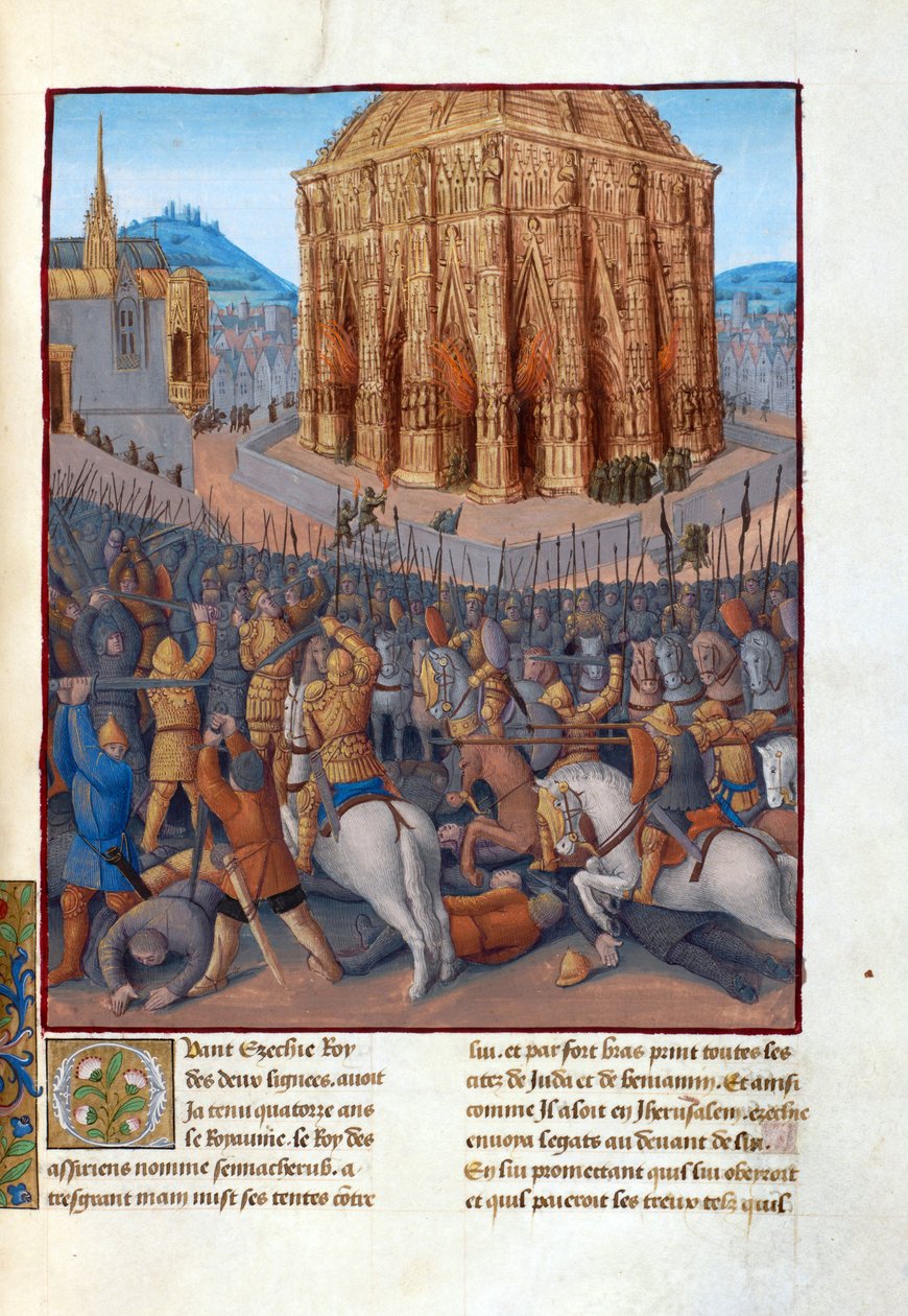 Siege of Jerusalem by Nebuchadnezzar II by Jean Fouquet