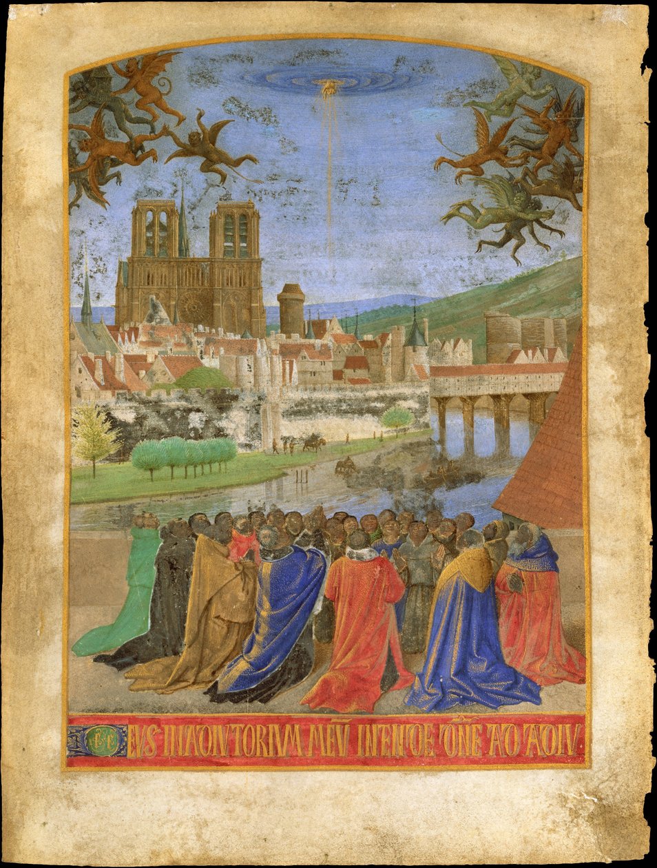 The Right Hand of God Protecting the Faithful against the Demons, c.1452-1460 by Jean Fouquet
