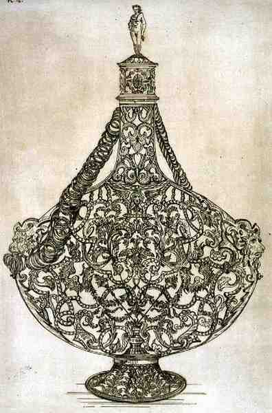 Bottle for Cypriot wine, encased in gold filigree, Venetian, from 