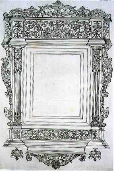 Carved Wooden Mirror Frame, from Art and Industry by Jean Francois (after) Albanis de Beaumont