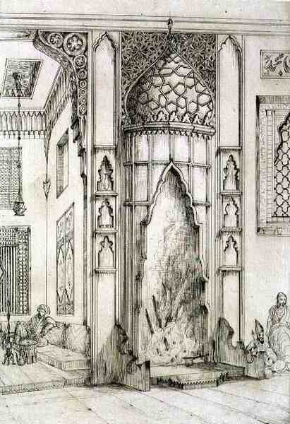 Fireplace in the Palace of the Seven Towers, in Isfahan, from 