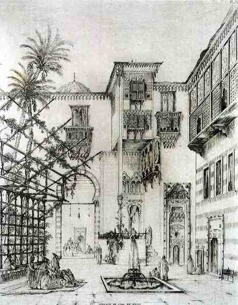 Interior of a Courtyard, in Cairo, from 