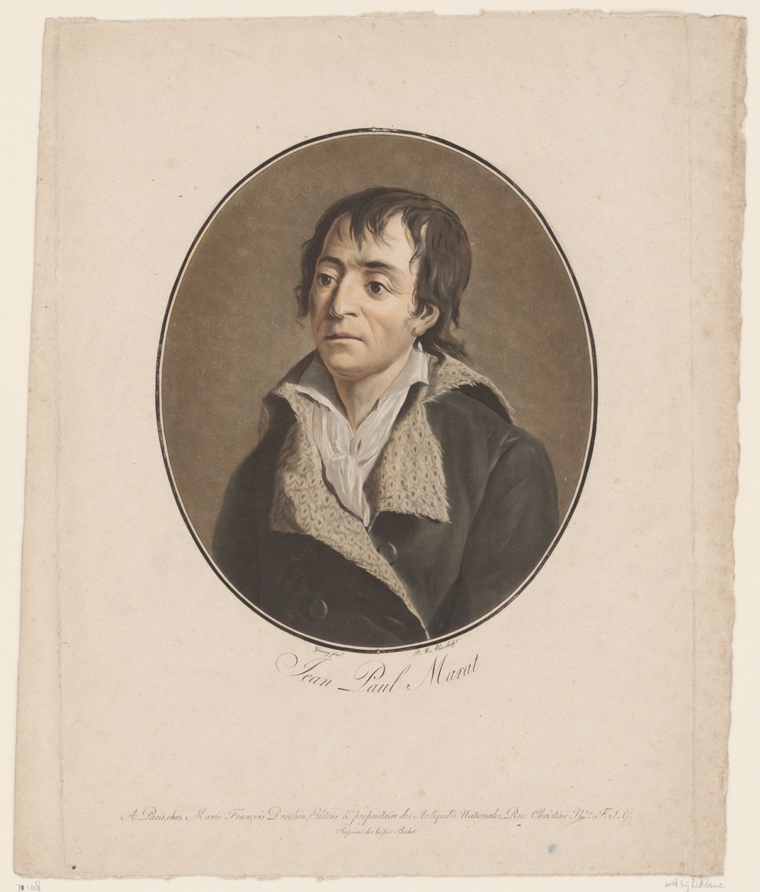 Portrait of Jean Paul Marat by Jean Francois (after) Garnerey