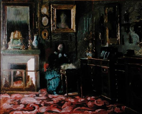 The Salon of Madame Hanska, rue Fortunee by Jean Francois (after) Gigoux