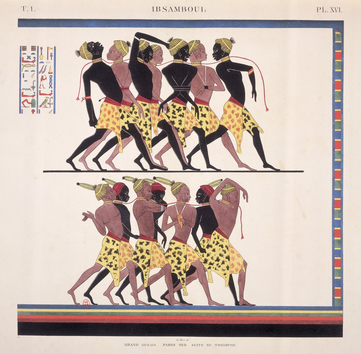 Interpretation of the frescoes at Ibsambul depicting Nubian slaves, from "Monuments of Egypt and Nubia" by the artist, c.1835 by Jean Francois Champollion