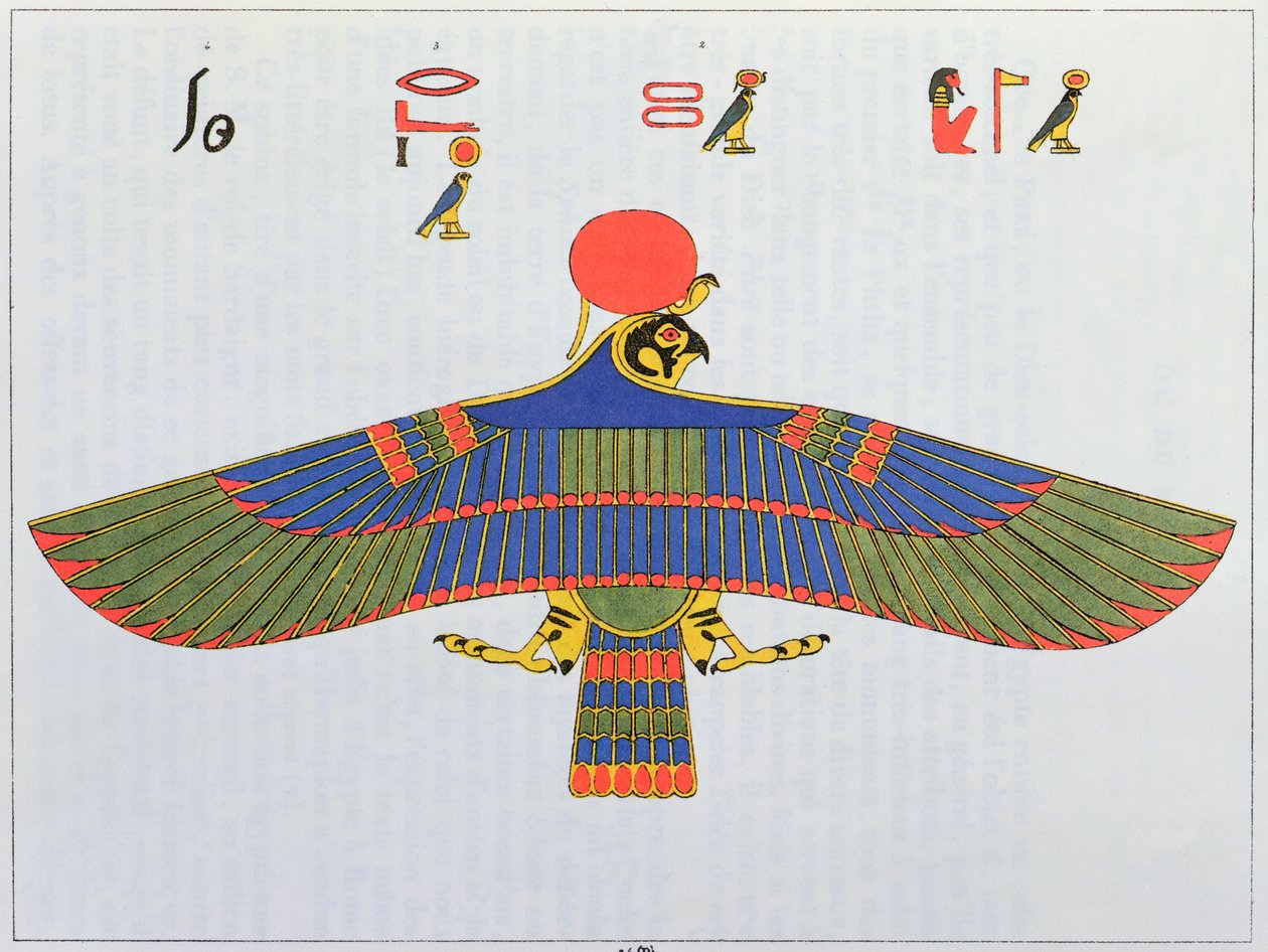 The god Horus represented in the form of a sparrowhawk, 1823 by Jean Francois Champollion