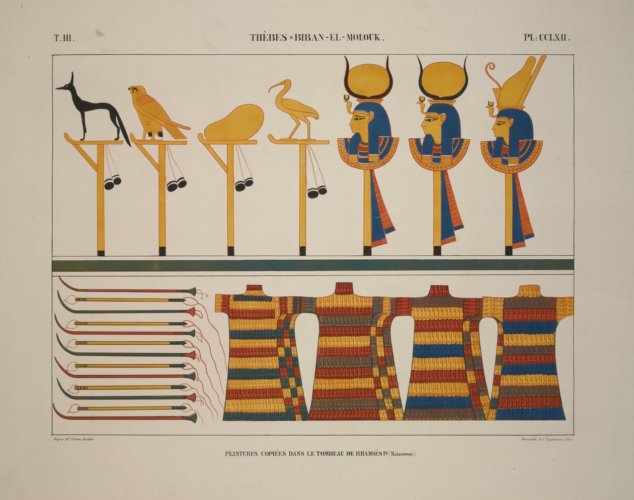 Weapons and Signs, Thebes, Biban-el-Molouk, illustration from 