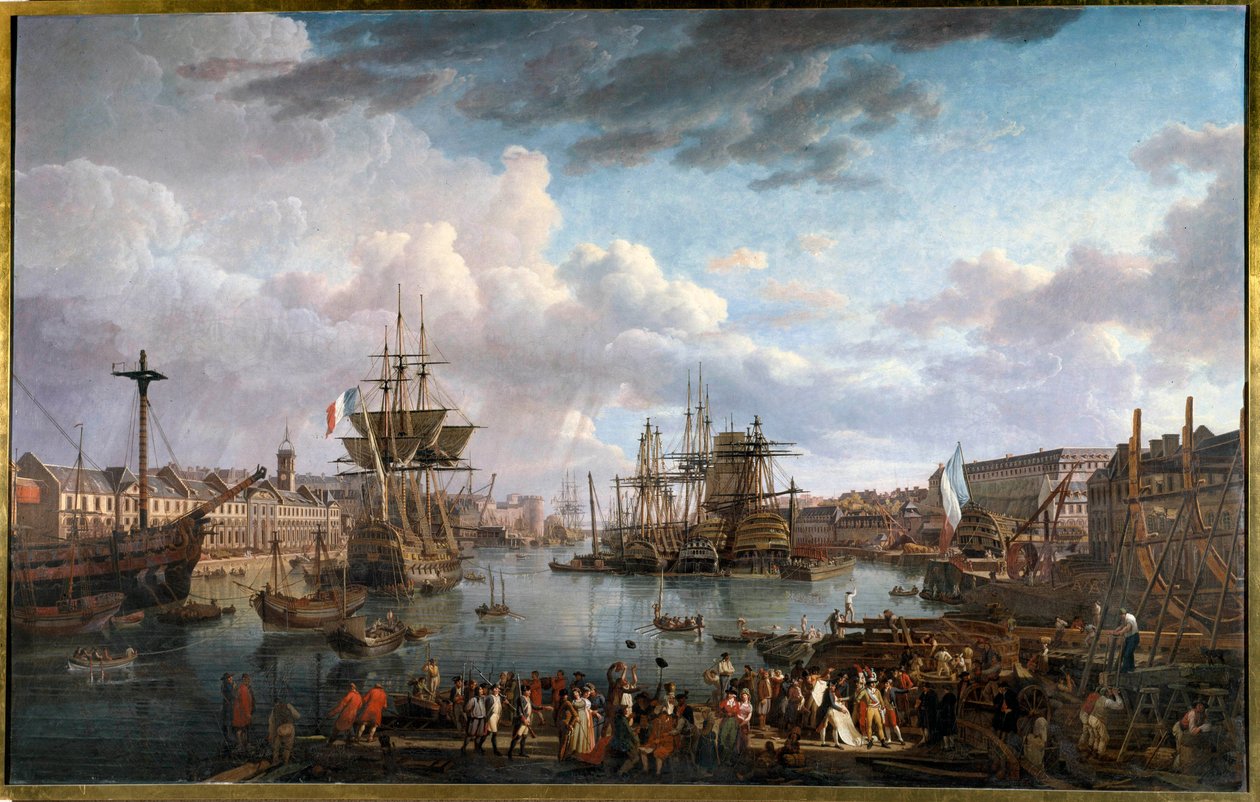 View of the Port of Brest in the 18th Century by Jean-Francois Hue