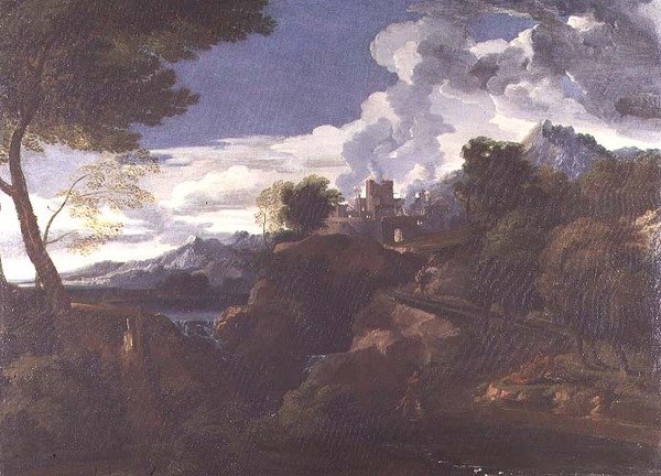 Landscape with a Burning City by Jean Francois I Millet