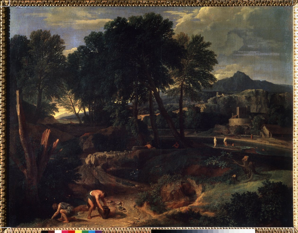 Landscape with a Flock of Sheep on Road by Jean Francois I Millet