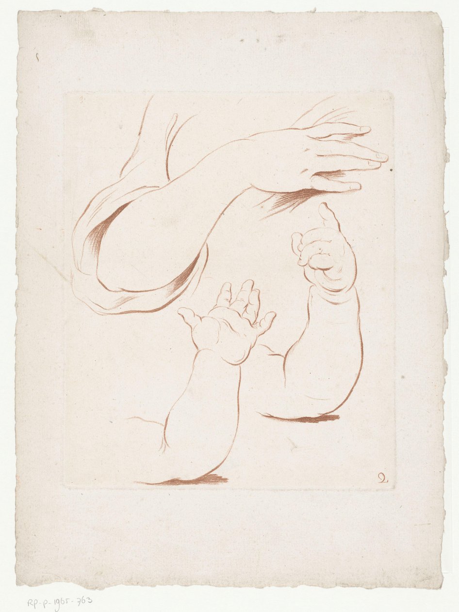 Three Arms in Different Positions (Compositions with Parts of the Human Body) by Jean Francois Janinet