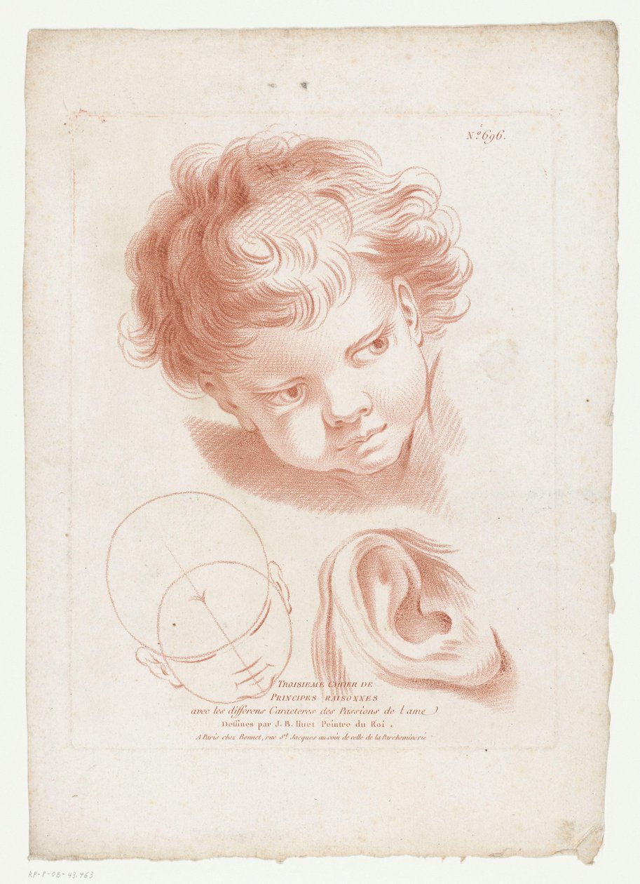 Head and Ear of a Child (Compositions with Human Body Parts series, Troisieme Cahier de Principes Raissones avec les differens Caracteres des Passions de l