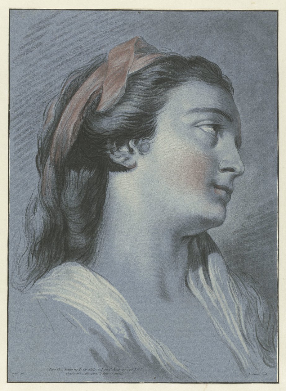 Head of a Young Woman by Jean Francois Janinet