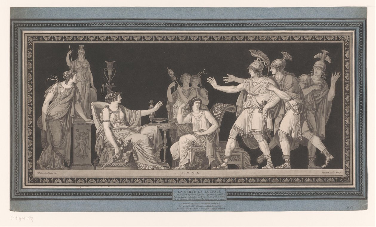 Tarquinius and His Spinning Wife Lucretia by Jean-Francois Janinet