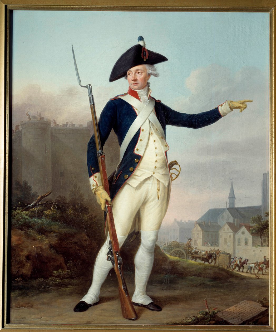 French Revolution: Full-Length Portrait of Citizen Nau Deville in National Guard Uniform by Jean Francois Marie Bellier