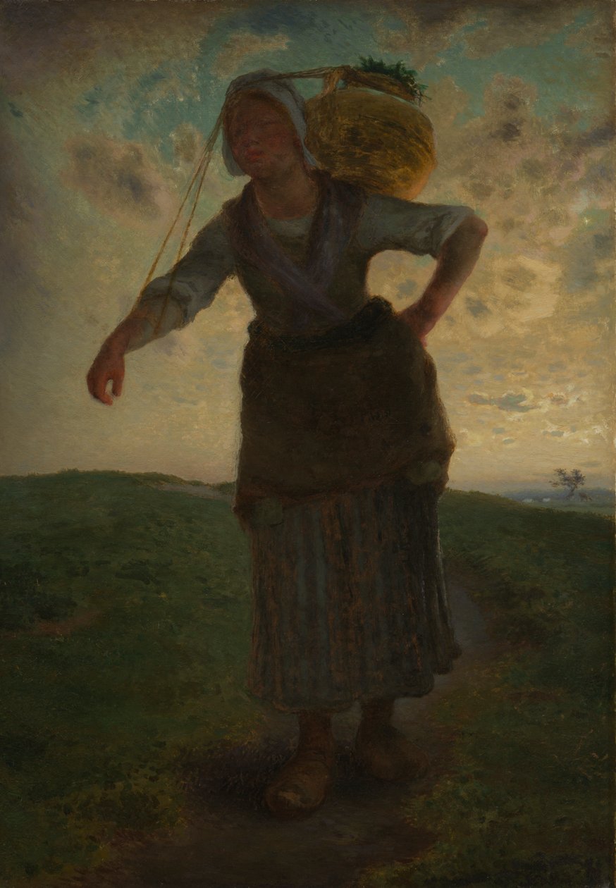 A Norman Milkmaid at Greville, 1871 by Jean Francois Millet