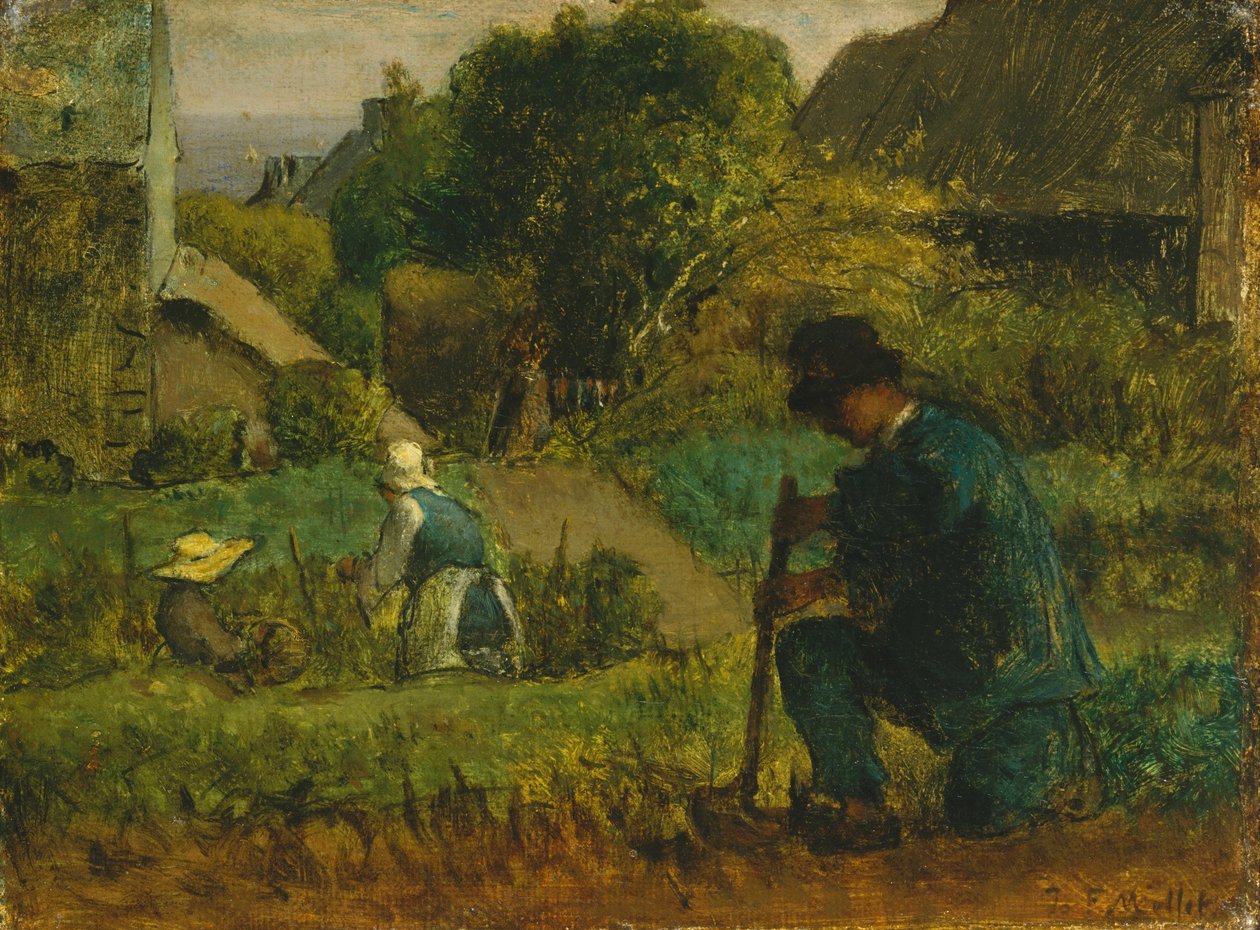 Garden Scene, 1854 by Jean Francois Millet