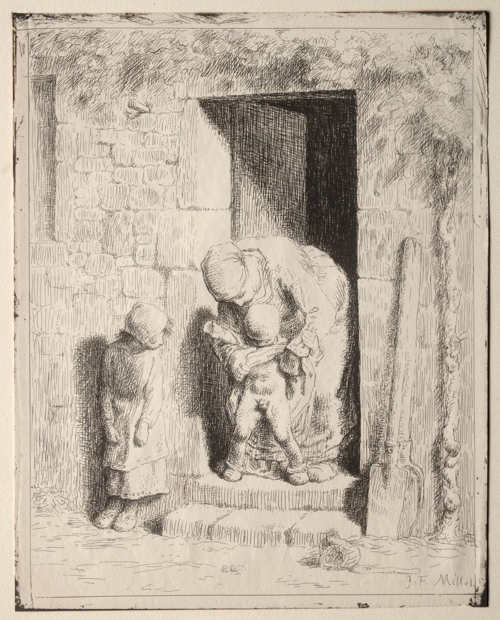 Maternal Precaution by Jean Francois Millet