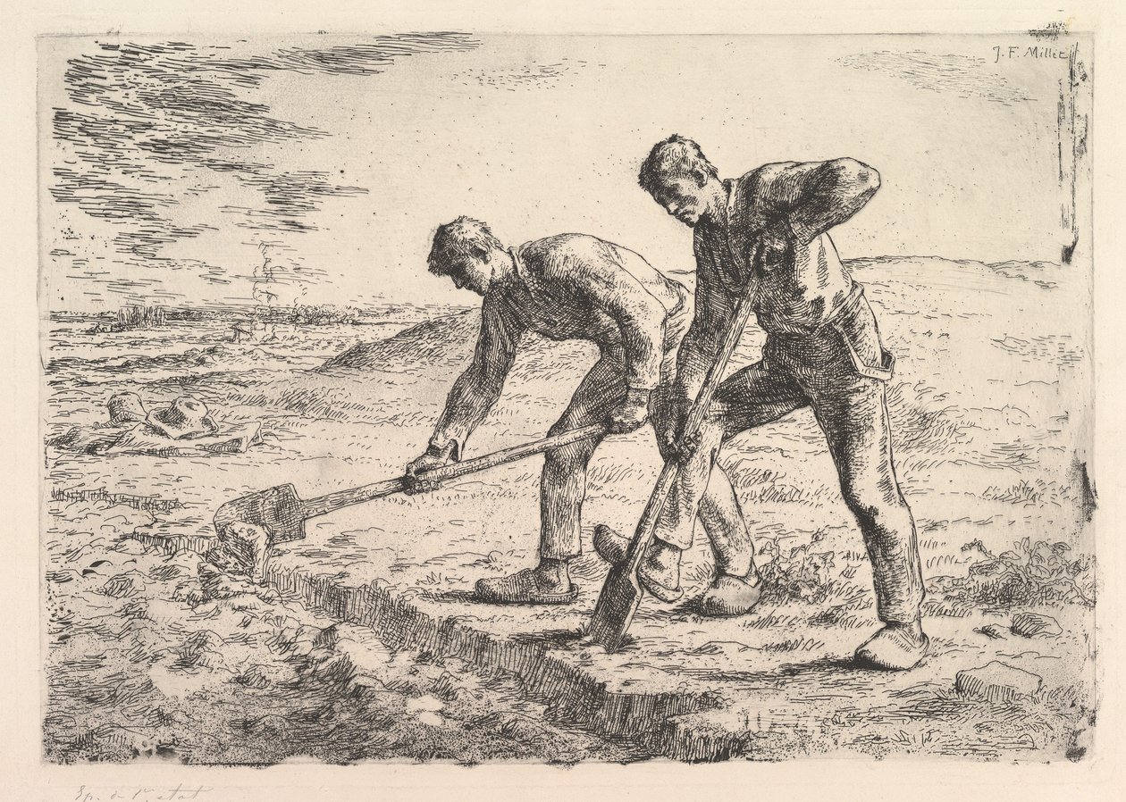 The Diggers, 1830-75 by Jean Francois Millet