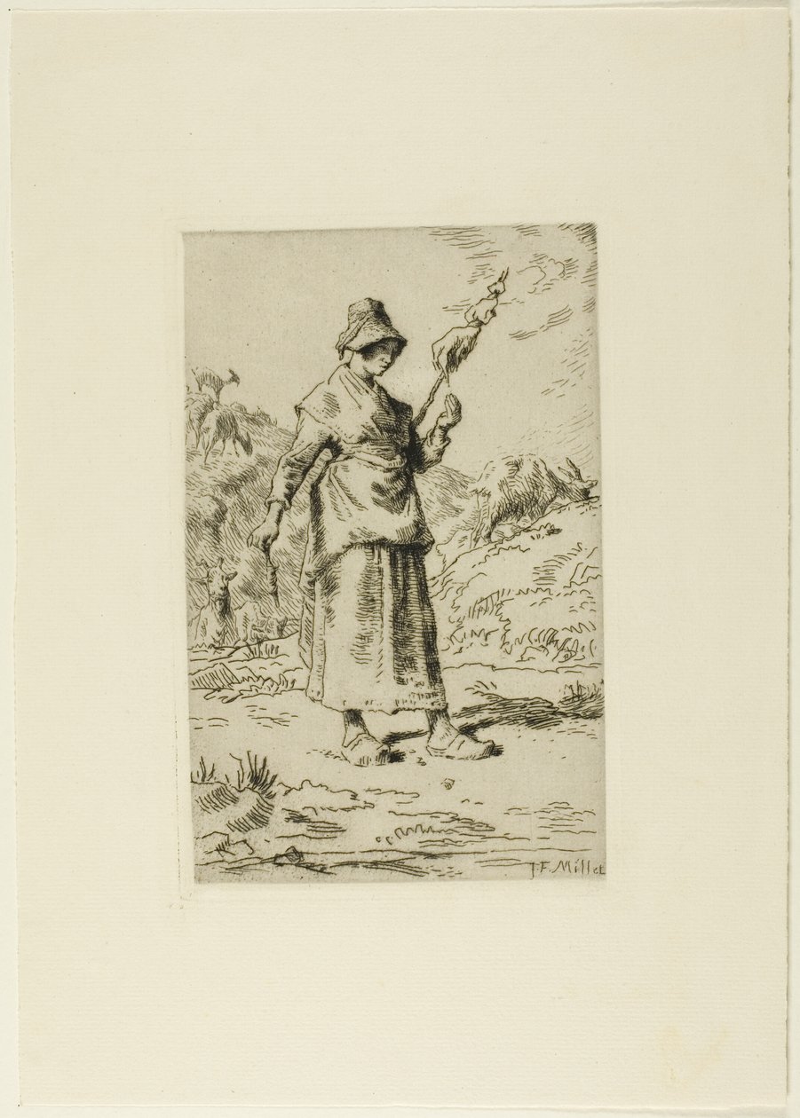 The Spinner by Jean-Francois Millet