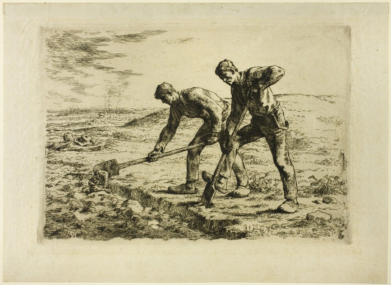 Two Men Digging by Jean Francois Millet
