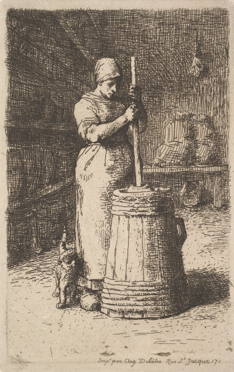 Woman Churning Butter, 1855-56 by Jean Francois Millet