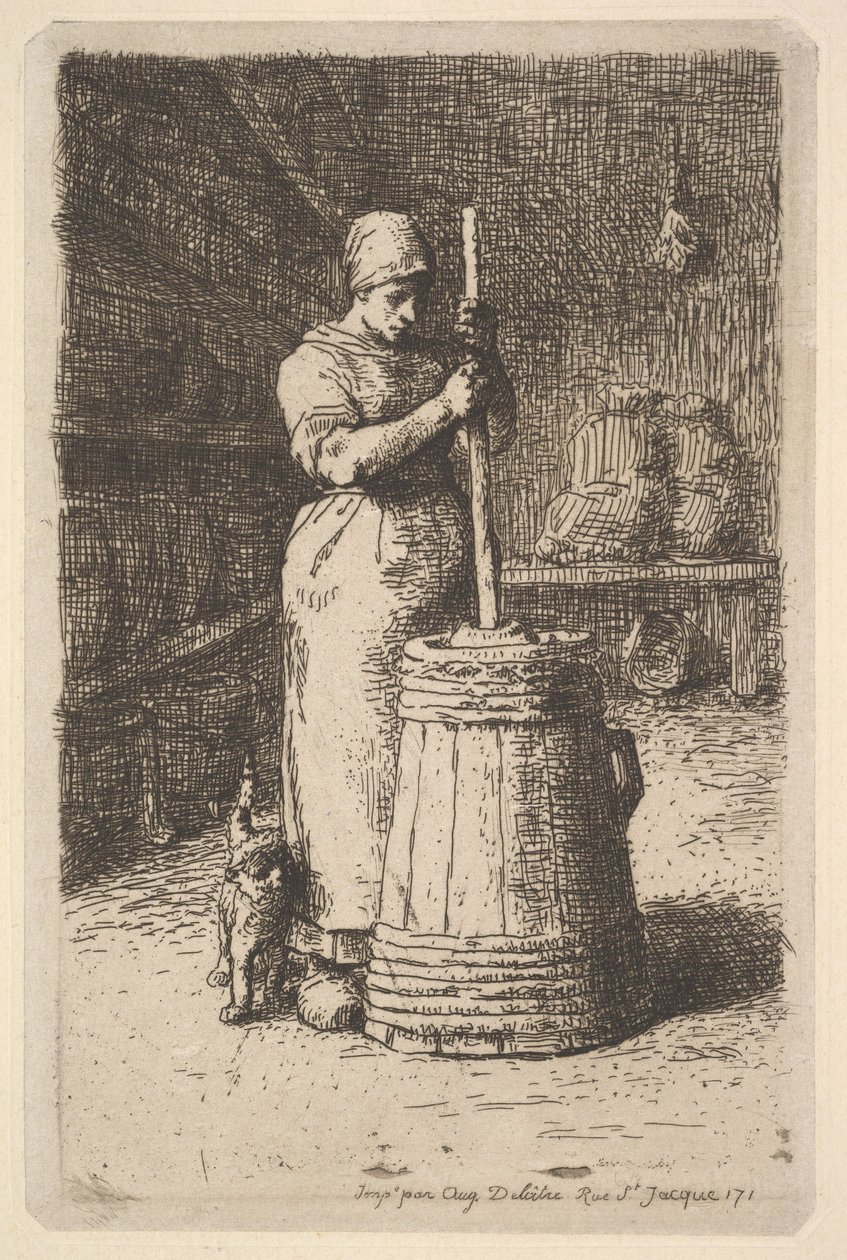 Woman Churning Butter, 1855-56 by Jean Francois Millet